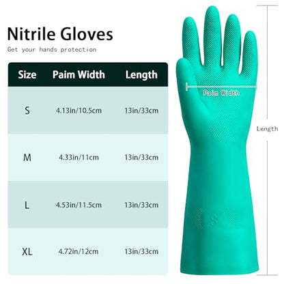 15 Mil Chemical Resistant Nitrile Gloves, Latex free Durable Cleaning Gloves, Resist Acid, Alkali, Solvent and Oil - color: 1 Pair-green, size: X-Large