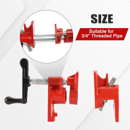 8 Pack 3/4" Wood Gluing Pipe Clamp Set with Unique Foot Design - style: 8pc, 3/4" with foot