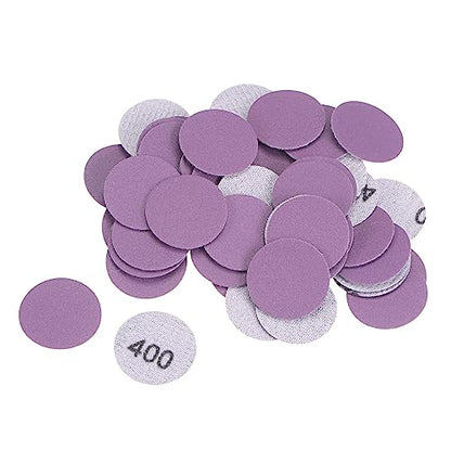 uxcell 50Pcs 1-Inch Purple Sanding Discs 400 Grits Hook and Loop Professional Aluminum Oxide Sand Paper Mini Size for Wood Metal Paint Finishing - style: 400 Grit