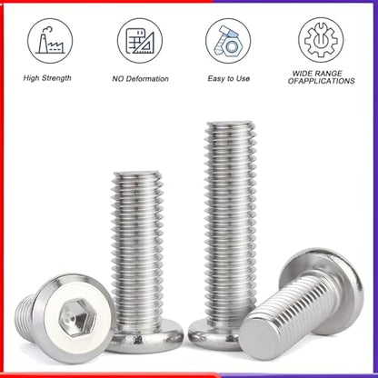 Metuja 5/16-18x5/8 Flat Head Hex Socket Cap Screws Bolts,304 Stainless Steel Fully Threaded Machine Screws with Hex Key (20PCS) Corrosion-Resistant for Furniture/Machinery - size: 5/16-18 x 5/8"