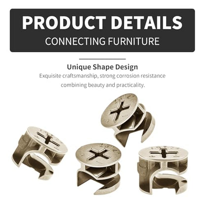 40Pcs Cam Lock Fasteners 12x15mm(0.47"x0.59") Nickel Plated - size: 12x15mm Nickel
