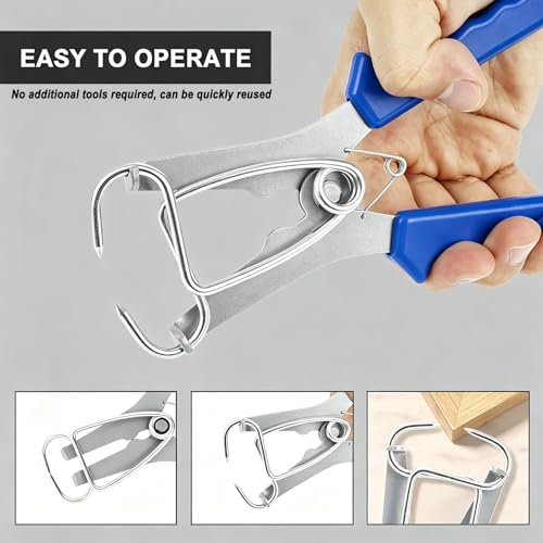 Miter Spring Clamps and Pliers Kit for Woodworking Picture Frames - color: Blue