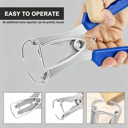 Miter Spring Clamps and Pliers Kit for Woodworking Picture Frames - color: Blue