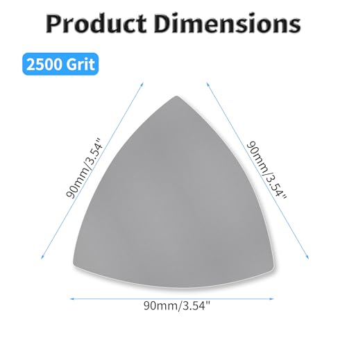 12 Pcs Detail Sander Sandpaper, 2500 Grit Triangular Sandpapers - size: 2,500 Grit