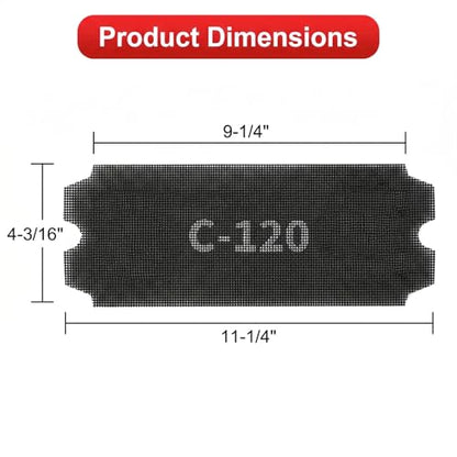 12PCS Dual-Sided Drywall Sanding Screens, 120 Grit, 4-3/16" x 11-1/4" - size: 120Grit-12pcs