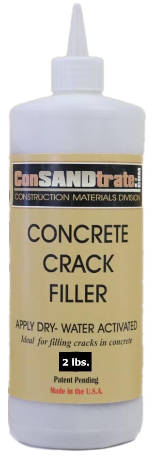 ConSandtrate Concrete Crack Filler - Brown - 2 LB (Single Bottle) for Filling in Concrete Cracks on driveways, walkways and patios - color: brown