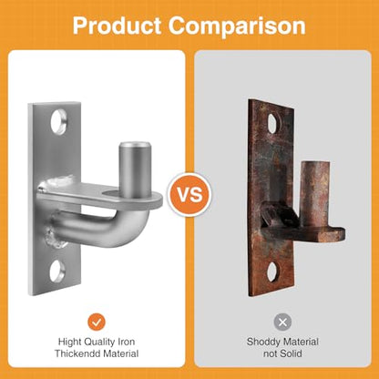 Gate Hinges,2 PCS Wall Mount Gate Hinge,Gate Hinges Heavy Duty for Farm Gates,Chain Link Fence Gate Hinge with 5/8 Hinge Pin (Screws Not Included) - color: Silver, size: 2 Pack