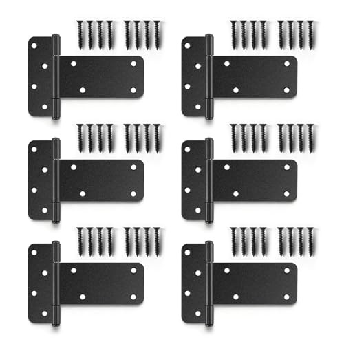 5“ Gate Hinges,260 Lbs Capacity,6 Pack Matte Black Heavy Duty Hinge - size: 5“-6 pcs-Matte Black