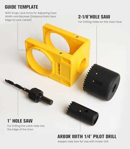 Door Hinge Jig with Door Lock Installation Kit, Includes Storage Case - style: Door Hinge Jig & Door Lock Installation Kit