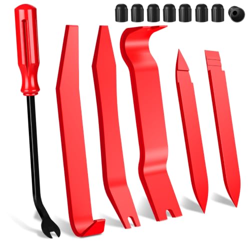 14Pcs Car Trim Removal Tool kit No Scratch Plastic Pry Tool-Red - color: Red, size: 14 PCS