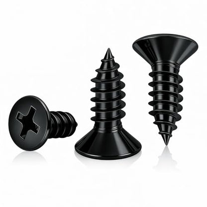 #8 x1/2 [100 Pack] Flat Head Phillips Drive Self Tapping Screws, Sheet Metal Screws, Black Oxide, 304 Stainless Steel (18-8), Corrosion Resistant Screw for Wood, Sheet Metal and More - size: #8 x1/2