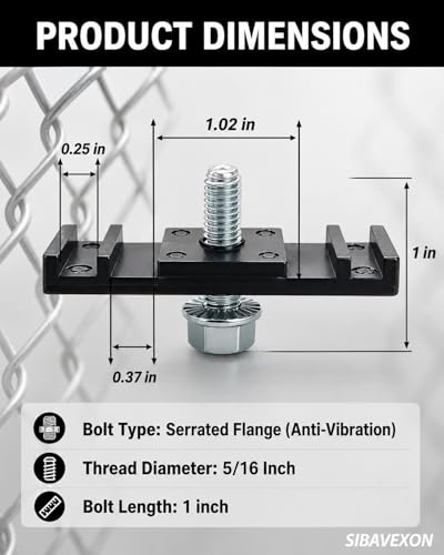 48 Pack Chain Link Fence Sign Brackets, Nylon Clips, Stainless Bolts