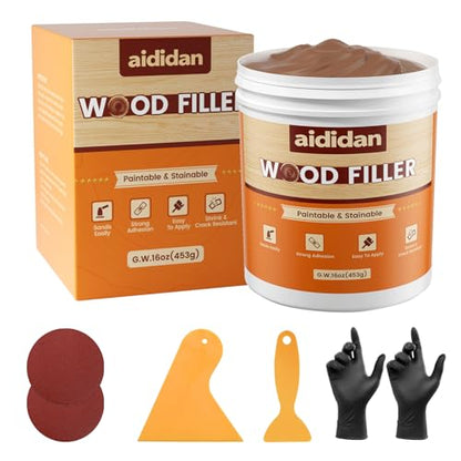 Wood Filler, Wood Putty, Wood Hole Filler, 16 Oz Walnut Wood Repair Kit - color: Walnut