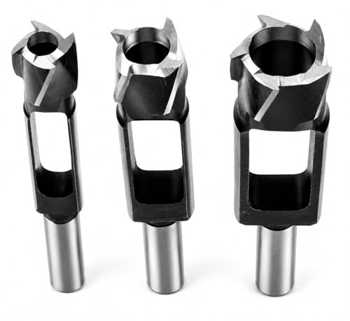 Wood Tenon Dowel Plug Cutter 3Pcs Set Tenon Cutter Plug Maker Woodworking Drill Bit - size: 3pcs set