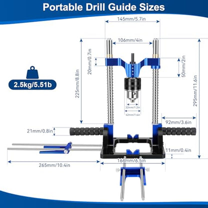 Portable Drill Guide for Angled & Straight Holes,0°to 60°Multi Angle Drill