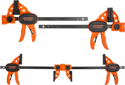 Jorgensen 6" Spreader/Bar Clamp Set,One-Hand Light Duty E-Z Hold Clamp/Spreader, 99216A,Black Orange, 4 Count (Pack of 6) - size: 4 Count (Pack of 6)