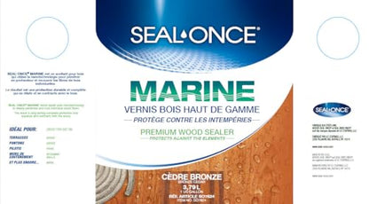 Seal-Once Marine Waterproof Wood Sealer and Stain, Bronze Cedar, 1 Gallon - color: Bronze Cedar, size: 1 Gallon