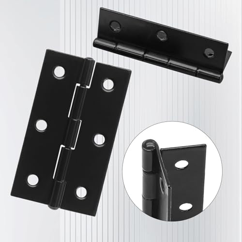 Murtenze 6 Pack 2.5 Inch Black Door Hinge Cabinet Hinge - color: Black, size: 2.5 Inch - 6PCS