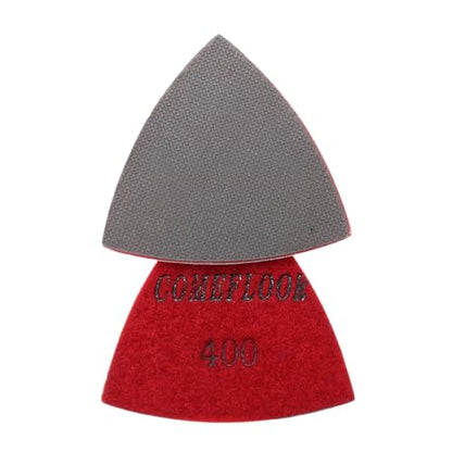 Triangular Diamond Polishing Pads for Corner Edge, Electroplated Sanding Pads for Oscillating Multi-Tools, 3’’(80mm), Grit 400, 4PCS - style: 400#