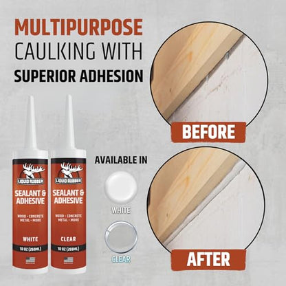 Liquid Rubber Waterproof Sealant & Adhesive Caulk, Clear, 10.2 oz, 2 Pack - color: Clear, size: 2 Pack