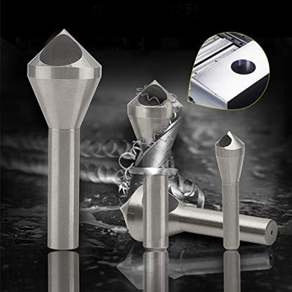 4pcs Countersink Chamfer Tool HSS(4241) Deburring Tool Set - color: Silver (4pcs Oblique Hole)
