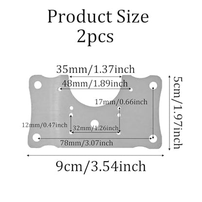 2Pcs 3.54 x 1.97 Inch Cabinet Hinge Repair Plate, Stainless Steel Door Hinge Repair Brackets with Fixing Screws for Kitchen Cabinets, Cupboard Doors, and Furniture Repair - size: 2 Pieces
