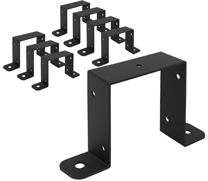 8 Pcs Square Pipe Clamp, Strap Post Ties Brackets, U Shaped Connector Bracket for 4×4 Post,Wood Deck Fence Post Tie for Balcony Railing, Stairs Railing