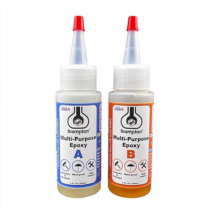 Brampton Multi-Purpose Epoxy, Quick 30-Minute Set, Waterproof 2-Part Epoxy Glue Kit for Tile, Metal, Ceramic, Glass, Wood, Stone, Strong Bonding, Sandable, Paintable Resin, Easy 1:1 Mix, 4 oz - style: 4 FL OZ KIT