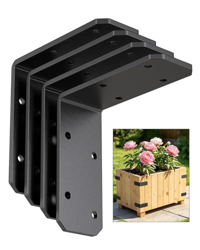 3"x3"x1.2" L Brackets for Wood, 150LB, Black 4 Pack - color: Black-4PCS