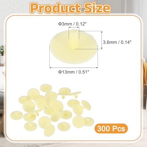 uxcell 300Pcs 3x13mm Plastic Hole Plugs, Round Screw Cap Cover, Panel Drill Hole Plugs for Furniture Cabinet Cupboard Shelves Fencing Post Pipe Insert End Caps, Beige - color: Beige, size: 3x13mm