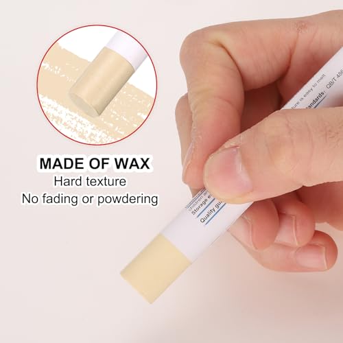 HARFINGTON Wood Filler Sticks 6 Colors Wooden Wax Touch Up Furniture Repair Crayons for Times Fabric, Wood, Titanium White, Light Taupe, White, Milk White - color: Creamy White Series