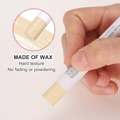 HARFINGTON Wood Filler Sticks 6 Colors Wooden Wax Touch Up Furniture Repair Crayons for Times Fabric, Wood, Titanium White, Light Taupe, White, Milk White - color: Creamy White Series