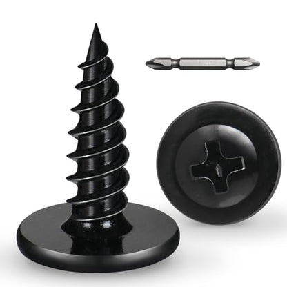 #8 x 1 Inch Wood Screws Phillips Modified Truss Head Stainelss Steel 410 Self Tapping Metal Screws,Black Zinc Plated(2Ib,370Pcs) - color: Black 2lb Box, size: 8 x 1"