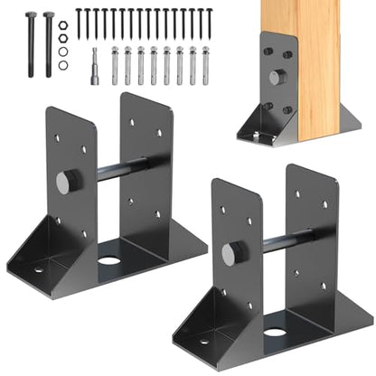 4x4 Post Base 2 Pcs,Inner Size 3.6"x3.6" Post Anchors, - size: 4x4