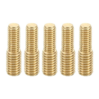 PATIKIL M5x10mm to M6x10mm Double End Threaded Stud Screw Bolt, 5 Pack Brass Rod Bolts Thread Reducer Adapter for Furniture Fastener, Hardware Connector - size: M5x10mm to M6x10mm