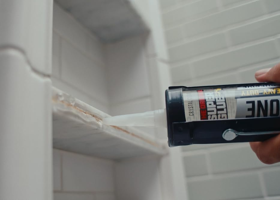 Total Tech, Clear, 9.8oz Cartridges, Heavy-Duty Construction Adhesive & Sealant Caulk, Flexible, All-Weather, Watertight, UV-Resistant, High Strength, Instant Grab, Ideal for Pools, Sinks, Bathtubs - color: Clear