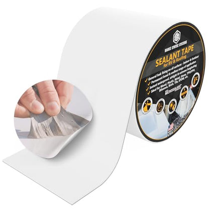 HSS Sealant Tape with MicroSealant White 4 inch x 25 feet RV & Roof Repair - color: White, size: 4" x 25'