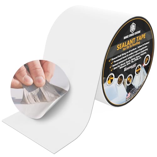 HSS Sealant Tape with MicroSealant White 4 inch x 25 feet RV & Roof Repair - color: White, size: 4" x 25'