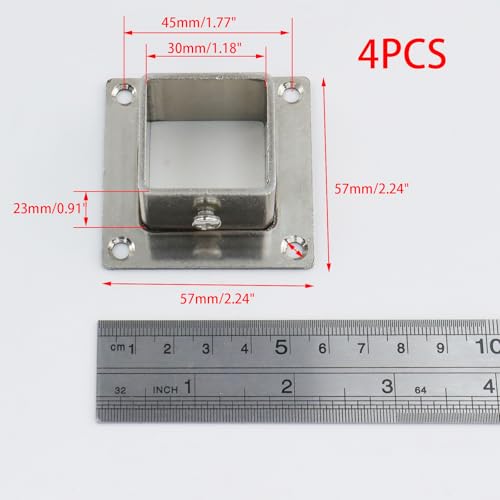 Wealrit Square Post Bases Bracket Deck Flange Post Anchors 4PCS,1.18"x1.18" - style: 4 pcs 1.18" x 1.18"