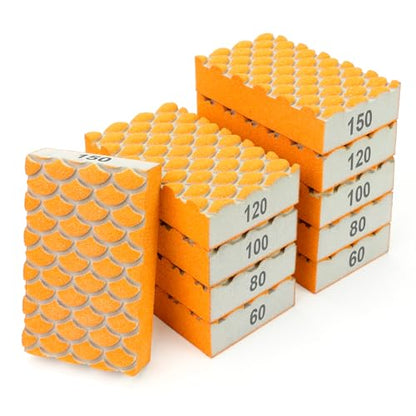 10 Pack Sanding Sponges, 60-150 Grit Wet Dry Sanding Blocks