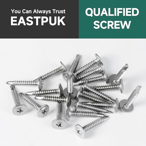 #10 x 1 Self Tapping Screws for Metal, Truss Head Phillips Drive 410 Stainless Steel Self Drilling Sheet Metal Screws with Drill Bit, Fast Tapping (Box of 100) - color: Silver, size: #10 x 1"