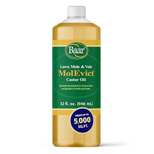 Baar MolEvict Castor Oil for Lawns, 32 oz, Covers 5,000 Sq Ft - size: 32 Ounces