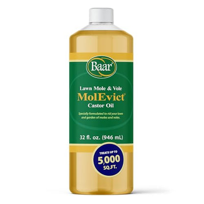 Baar MolEvict Castor Oil for Lawns, 32 oz, Covers 5,000 Sq Ft - size: 32 Ounces