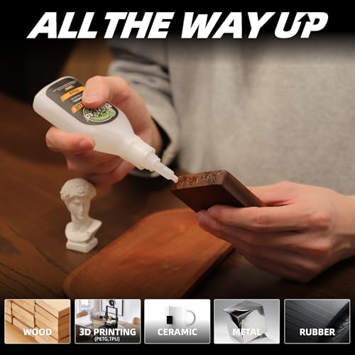 Thick Super CA Glue Kit 2.3 oz, Heavy Duty Clear Superglue Repair Wood Metal Plastic Shoe Ceramic Leather, Strength Instant Cyanoacrylate Adhesive for Woodworking Large Gap Crafts Archery Fletching - size: 2 oz., style: THICK VISCOSITY