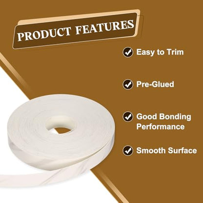 uxcell 7/8 Inchx50ft Wood Veneer Edge Banding Pre-Glued Flexible - size: 7/8 Inch x 50ft