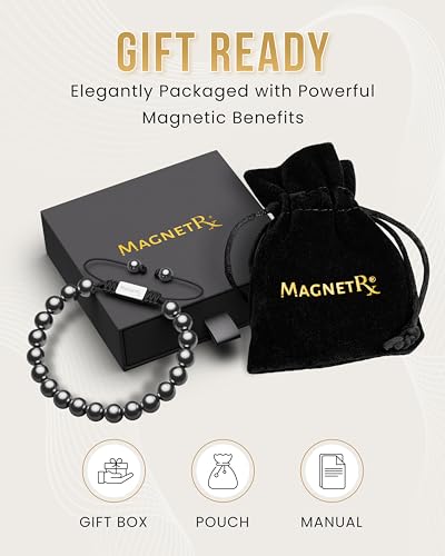 MagnetRX® Hematite Beaded Magnetic Bracelets (Classic 8mm Bead) - color: Classic 8mm Bead