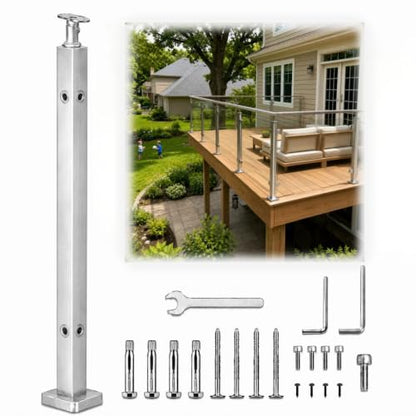 42-Inch Glass Railing Corner Post, 40mm, Satin(LIUCHONGYANG99) - size: 40MM*40MM, style: Corner Post