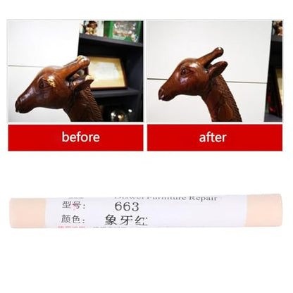 Furniture Paint Repair Crayon, Wood Scratch Patch Pen with Wax, 2pcs Set for Home Office