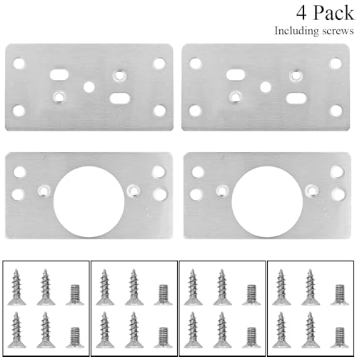 4 Pack Cabinet Door Hinge Repair Plates Cabinet Hinge Repair Replacement Brackets Board Hinges Repairs Fixing Plates with Screw Thicken Durable Stainless Steel for Kitchen Cupboard Locker Furniture - size: 3.54x1.85 inch-4P