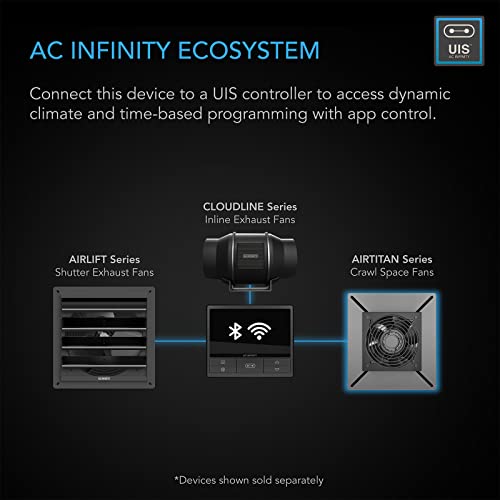 AC Infinity AIRLIFT S12, Shutter Exhaust Fan 12” with 10-Speed Controller - size: 12-Inch, Speed Controller